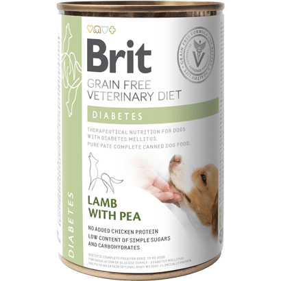 Brit Veterinary Diet Dog Diabetes Grain-Free Lamb with Pea | Wet (Lata) | 400 g - Para Cães com Diabetes - PetDoctors - Loja Online