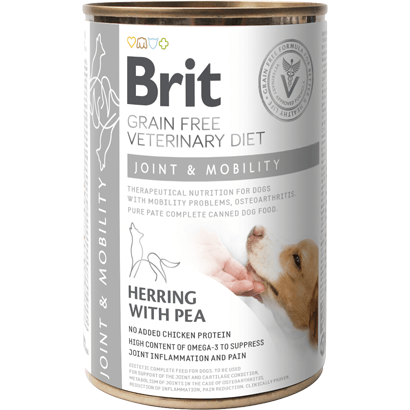 Brit Veterinary Diet Dog Joint & Mobility Grain-Free Herring with Pea | Wet (Lata) | 400 g - Para Cães com Osteoartrite - PetDoctors - Loja Online