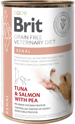 Brit Veterinary Diet Dog Renal Grain-Free Tuna & Salmon with Pea | Wet (Lata) | 400 g - Para Cães com Insuficiência Renal Crónica - PetDoctors - Loja Online