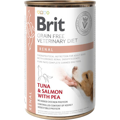 Brit Veterinary Diet Dog Renal Grain-Free Tuna & Salmon with Pea | Wet (Lata) | 400 g - Para Cães com Insuficiência Renal Crónica - PetDoctors - Loja Online