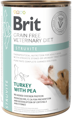Brit Veterinary Diet Dog Struvite Grain-Free Turkey with Pea | Wet (Lata) - 400 gramas - Para Cães - PetDoctors - Loja Online