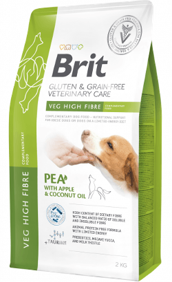 Brit Veterinary Diet Dog Veg High Fibre Gluten & Grain-Free | Pea with Apple & Coconut Oil - Com Alto Teor de Fibra - Para Cães - PetDoctors - Loja Online