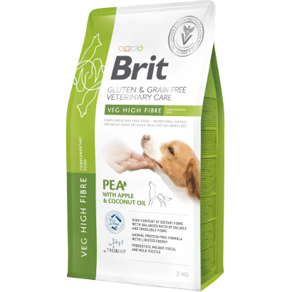 Brit Veterinary Diet Dog Veg High Fibre Gluten & Grain-Free | Pea with Apple & Coconut Oil - Com Alto Teor de Fibra - Para Cães - PetDoctors - Loja Online