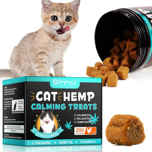 Calmante Mastigável para gatos, macios e puros, para a ansiedade, alívio do stress, sabor de frango (200 gr, 200 comprimidos) - PetDoctors - Loja Online