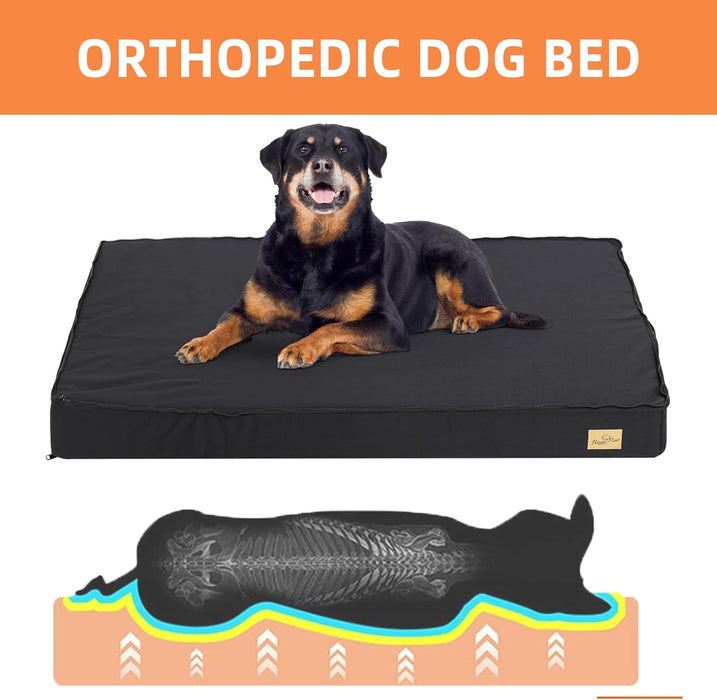 Cama ortopédica para Cães Grandes, Lavável, Cobertura impermeável, Cinzento - PetDoctors - Loja Online
