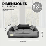 CAMA PERSONALIZÁVEL para cães grandes e médios, anti-mordidas, lavável, com 2 almofadas - PetDoctors - Loja Online