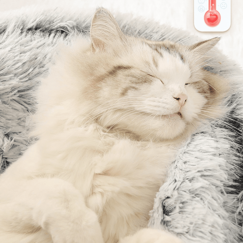 Cama Redonda com Cobertura, Super-Macia, Quentinha, Calmante e Envolvente, para Gatos ou Cães de Raças Pequenas - PetDoctors - Loja Online