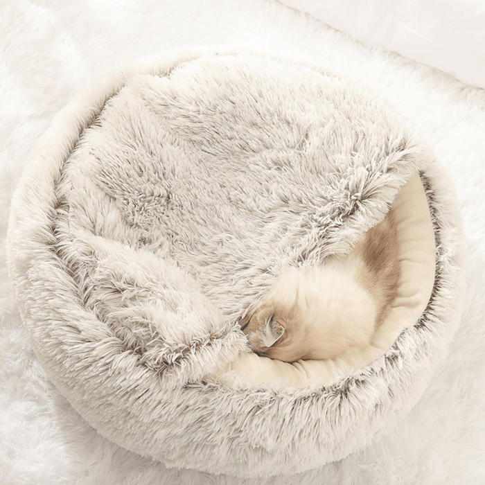 Cama Redonda com Cobertura, Super-Macia, Quentinha, Calmante e Envolvente, para Gatos ou Cães de Raças Pequenas - PetDoctors - Loja Online