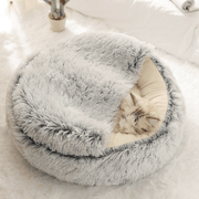 Cama Redonda com Cobertura, Super-Macia, Quentinha, Calmante e Envolvente, para Gatos ou Cães de Raças Pequenas - PetDoctors - Loja Online