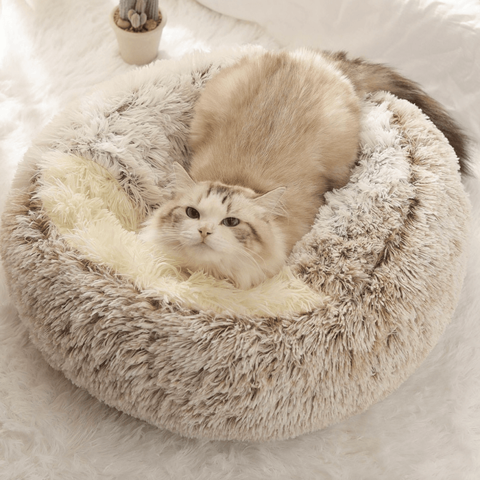 Cama Redonda com Cobertura, Super-Macia, Quentinha, Calmante e Envolvente, para Gatos ou Cães de Raças Pequenas - PetDoctors - Loja Online