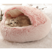 Cama Redonda com Cobertura, Super-Macia, Quentinha, Calmante e Envolvente, para Gatos ou Cães de Raças Pequenas - PetDoctors - Loja Online