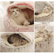 Cama Redonda com Cobertura, Super-Macia, Quentinha, Calmante e Envolvente, para Gatos ou Cães de Raças Pequenas - PetDoctors - Loja Online