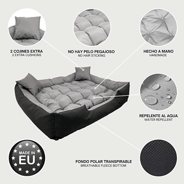 Cama / Sofá para cães, Lavável, ideal para Cães Grandes - 115 cm x 95 cm - PetDoctors - Loja Online