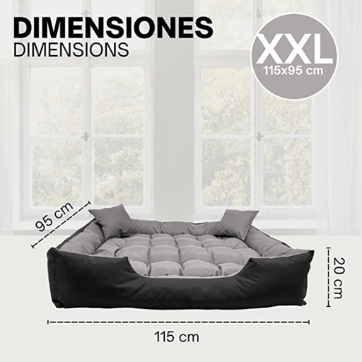 Cama / Sofá para cães, Lavável, ideal para Cães Grandes - 115 cm x 95 cm - PetDoctors - Loja Online
