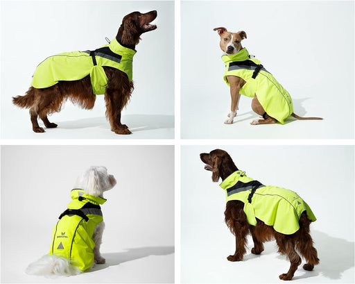 Capa / Blusão de chuva refletora e impermeável para cães, com abertura para arnês, para cães pequenos, médios e grandes - PetDoctors - Loja Online