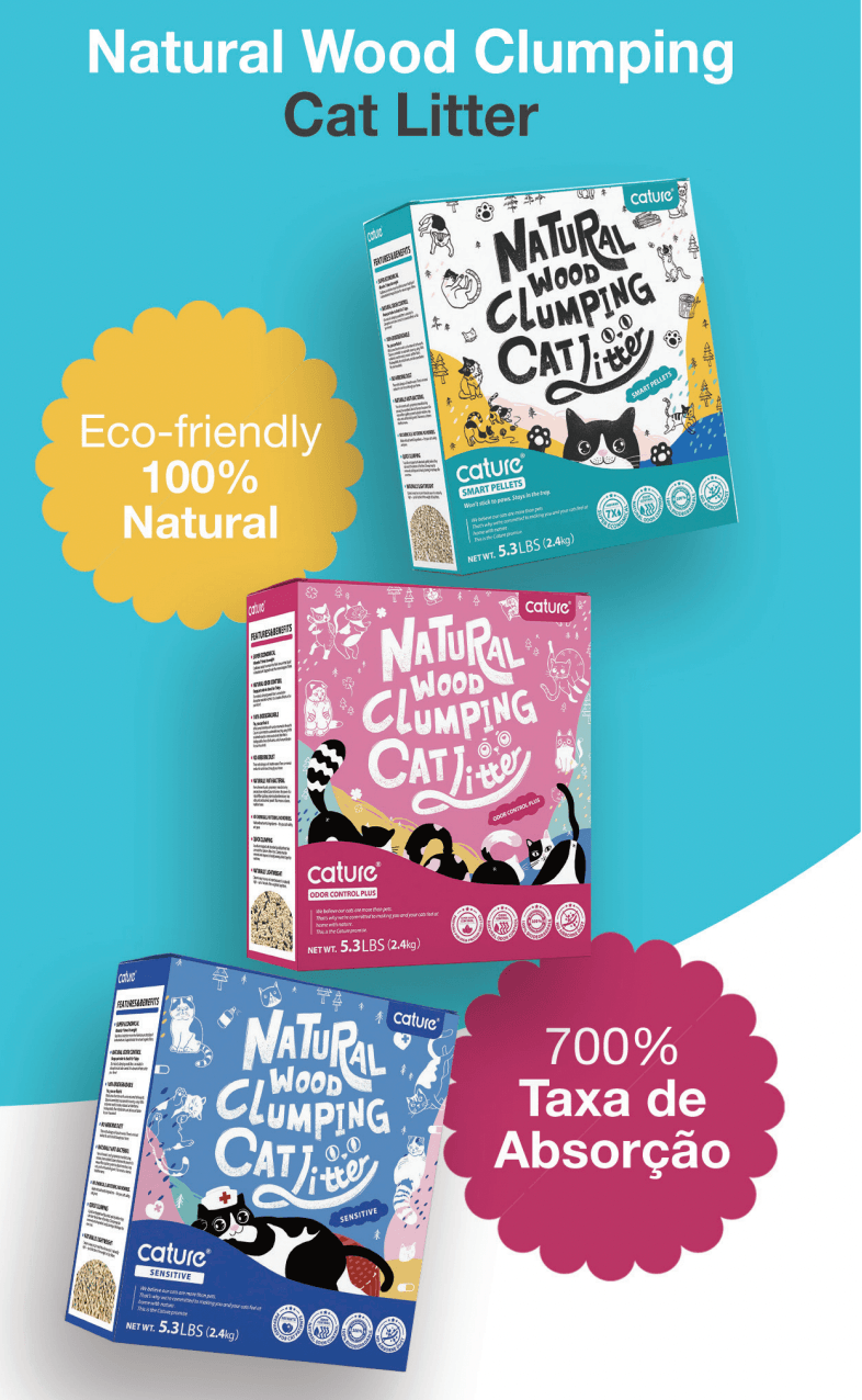 Cature Cat Litter - Natural Wood Clumping - Para WC / Liteira de Gatos - PetDoctors - Loja Online