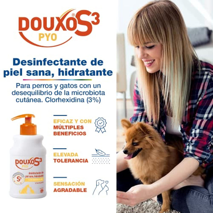 CHAMPÔ 200 ml CEVA DOUXO S3 PYO, 200 ml - Para Cães ou Gatos - PetDoctors - Loja Online