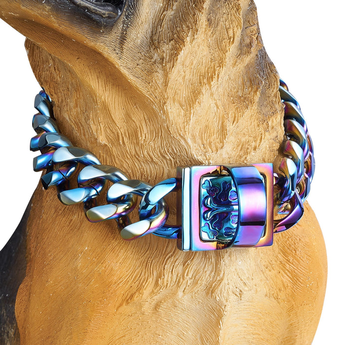 ❤️ Coleira Arco-Íris em Aço com 19 mm de Largura - Para Cães ❤️ - PetDoctors - Loja Online