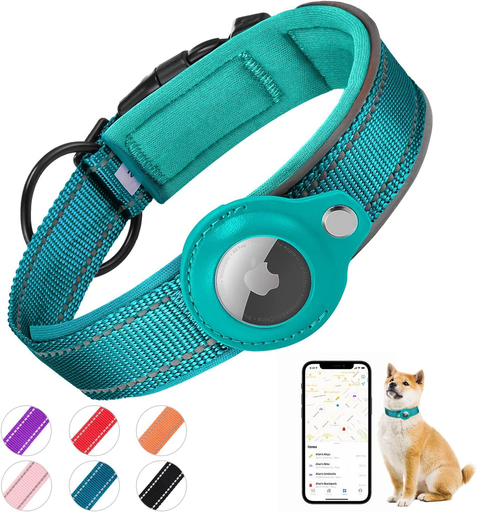 Collier pour chien Airtag, collier pour chien Air Tag réfléchissant pour  Apple Airtags - Collier pour chien robuste et durable réglable avec support