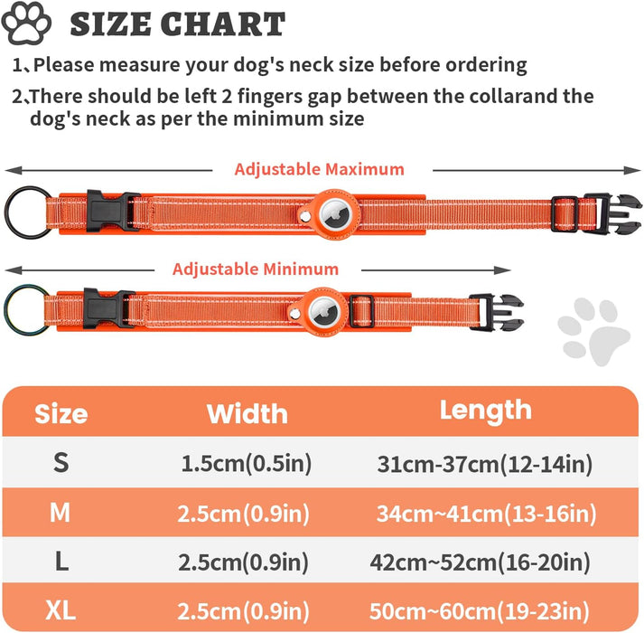 Coleira de cão acolchoada para AirTag, refletora, para cães pequenos, médios e grandes - PetDoctors - Loja Online