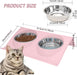 Comedouro / Bebedouro Duplo para Gato ou Cão, em Aço Inoxidável, Base Antiderrapante - PetDoctors - Loja Online
