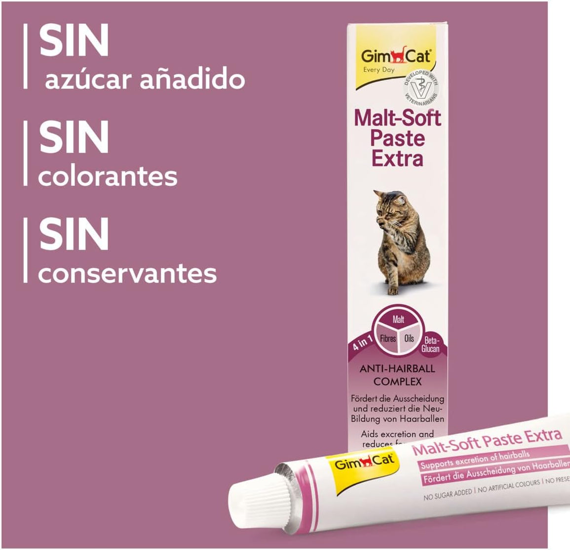 Pasta Al Malto Gimbi Anti Hairball Per Roditori - Snack Con Fibre Per Digestione, 50 G Tubetto