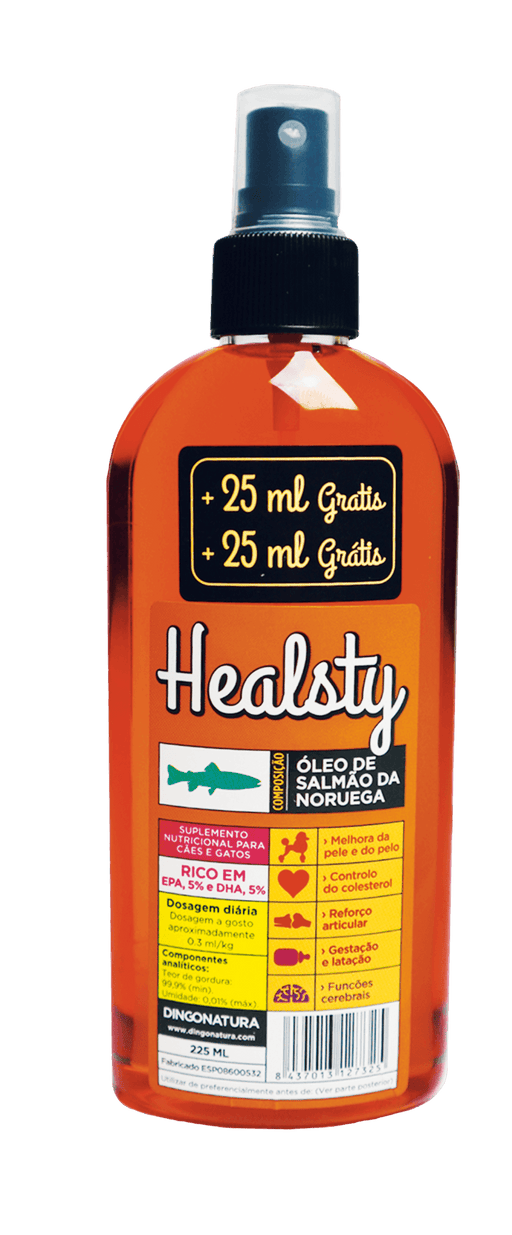 HEALSTY Pure Salmon Oil 225 ML (para cães ou gatos) - PetDoctors - Loja Online