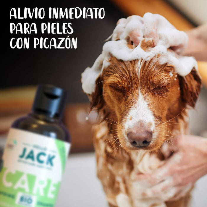 Hello Jack Champô para cão anti-comichão, natural - alívio rápido para pele sensível com óleo de árvore de chá - pelagem com brilho e suavidade - PetDoctors - Loja Online
