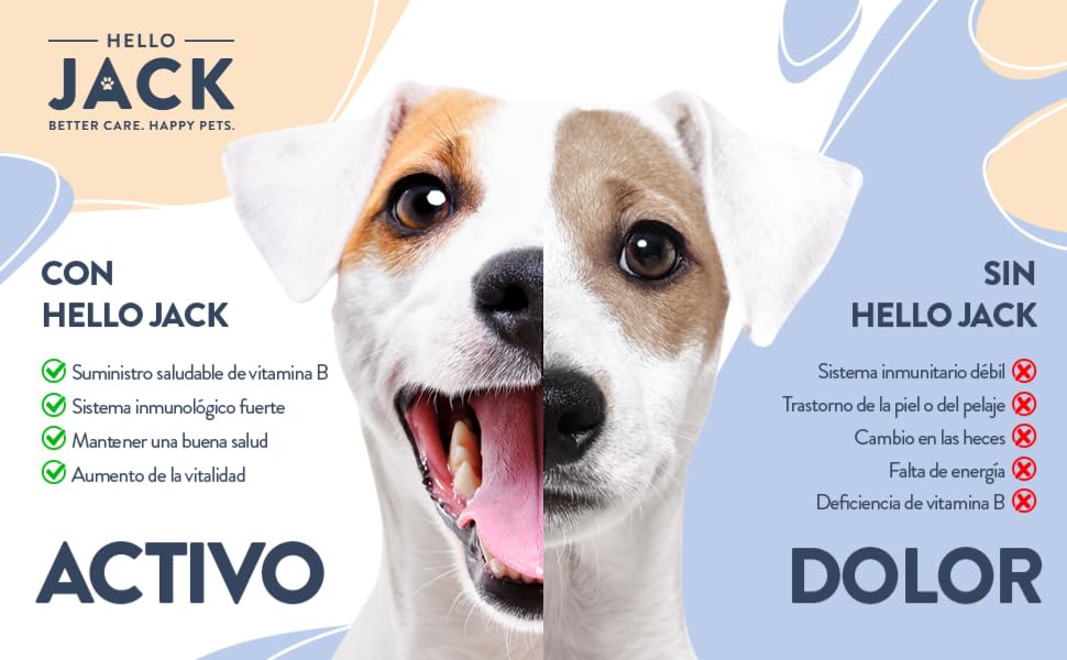 Hello Jack Protect Suplemento diário para cães - gulosinas misturáveis para apoio imunológico, vitalidade e saúde em geral - sabor de manteiga de amendoim - PetDoctors - Loja Online