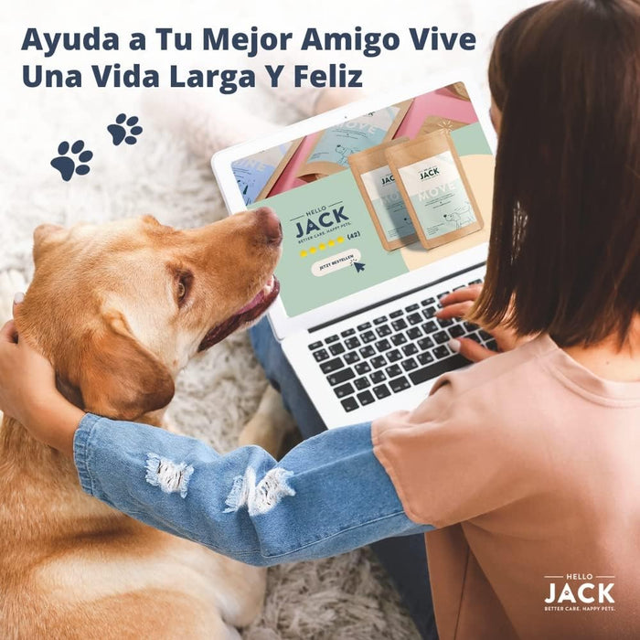 Hello Jack Suplemento para cão mobilidade / movimento (200 g) - para articulações e ossos para cães - condroprotetor cães com mexilhões de lábios verdes, glucosamina, condroitina, açafrão & ômega 3 - PetDoctors - Loja Online