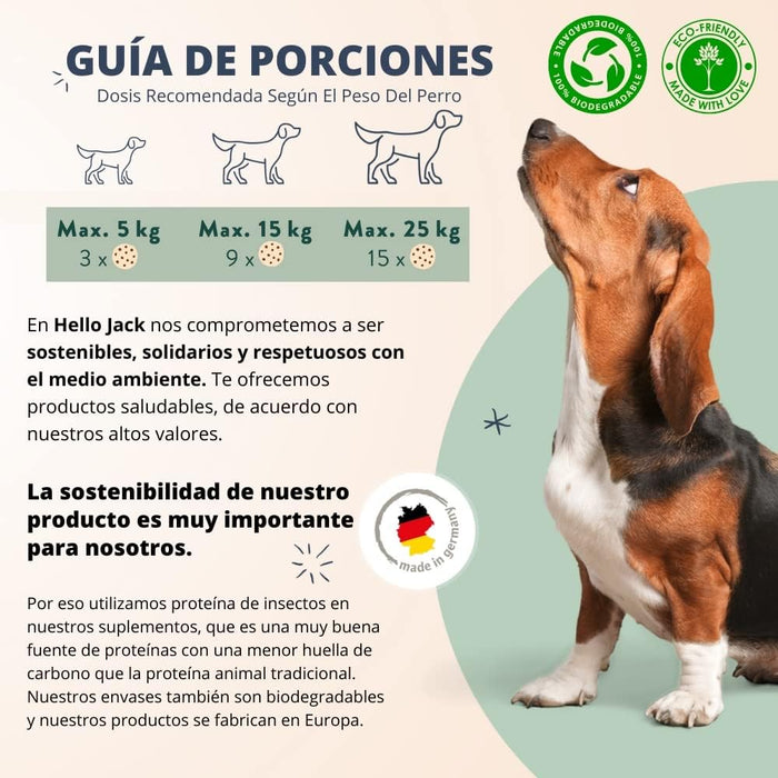 Hello Jack Suplemento para cão mobilidade / movimento (200 g) - para articulações e ossos para cães - condroprotetor cães com mexilhões de lábios verdes, glucosamina, condroitina, açafrão & ômega 3 - PetDoctors - Loja Online