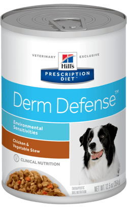 Hills Prescription Diet Derm Defense Canine with Chicken & Vegetables | Wet (Lata) | 354 g - PetDoctors - Loja Online