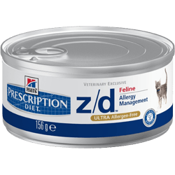 Hills Prescription Diet Feline z/d Ultra Allergen Free | Wet (Lata) | 24 x 156 gr | 24 latinhas de 156 gr - PetDoctors - Loja Online