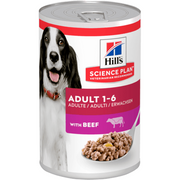 Hills Science Plan Adult Dog with Beef | Wet (Lata) | 12 x 370 gr | 12 latinhas de 370 gr - PetDoctors - Loja Online