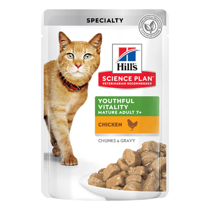 Hills Science Plan Feline Mature Adult 7+ with Chicken | Wet (Saqueta) | 12 x 85 gr | 12 saquetas de 85 gr - PetDoctors - Loja Online