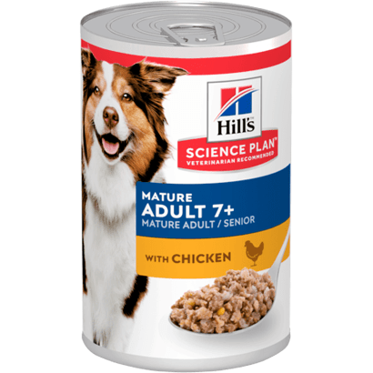 Hills Science Plan Mature Adult 7+ Dog with Chicken | Wet (Lata) | 12 latinhas x 370 gr - PetDoctors - Loja Online