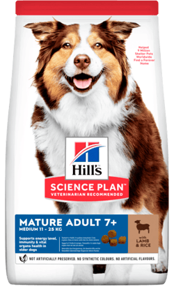 Hills Science Plan Medium Mature Adult 7+ Dog with Lamb & Rice | 14 Kg - PetDoctors - Loja Online