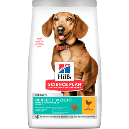 Hills Science Plan Perfect Weight Small & Mini Adult Dog with Chicken | 1,5 kg - PetDoctors - Loja Online