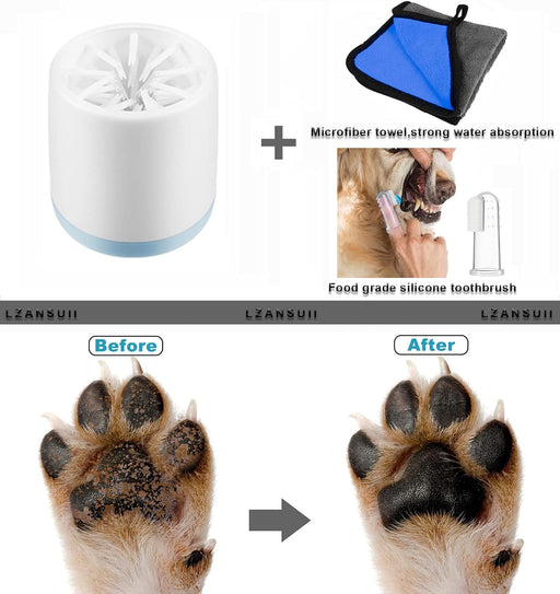 Limpador manual de patas para cão pequeno, com oferta de escova de dentes e toalha - PetDoctors - Loja Online