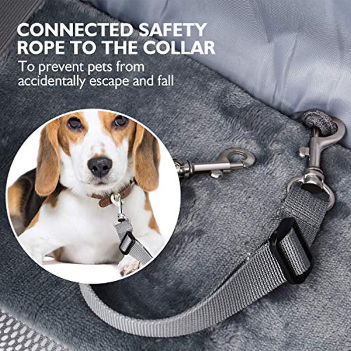Mala / Transportadora a tiracolo pequena para cães ou gatos, com corda de segurança anti-queda (Cães ou Gatos até 6 kg) (cinzento) - PetDoctors - Loja Online