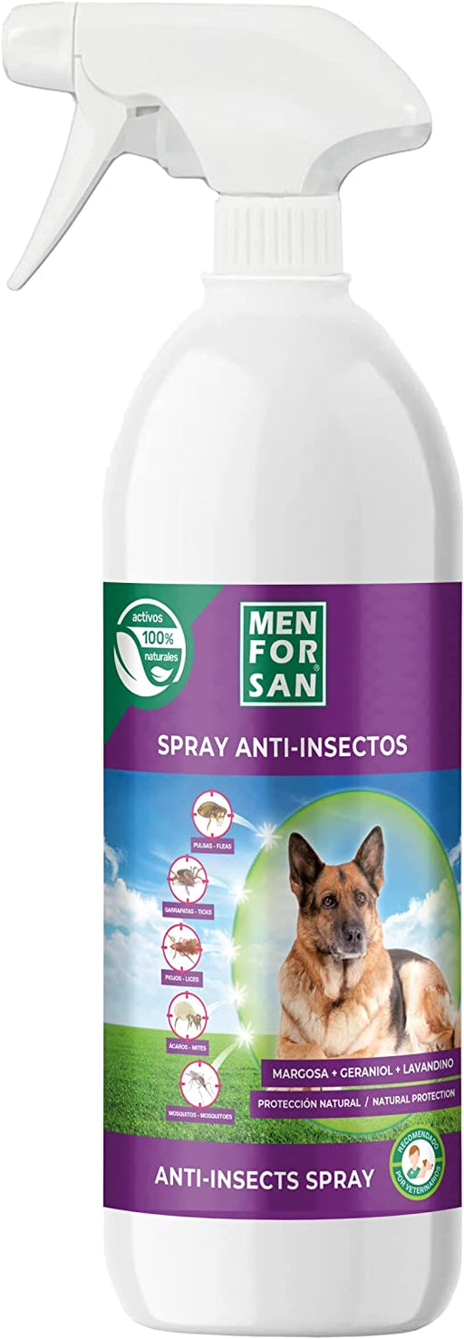 MENFORSAN Spray Anti-insetos para cães, (250 ml e 750 ml) - 3 ativos naturais, argosa, geraniol e lavanda - PetDoctors - Loja Online
