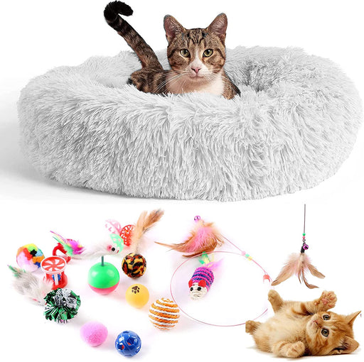 PACOTE 4 em 1: Várias Opções Disponíveis - Cama para cão ou gato, 65 x 50 cm + 1 Comedouro e 1 bebedouro + 1 Manta - PetDoctors - Loja Online