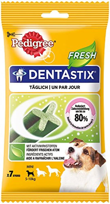 PEDIGREE Dentastix Fresh - Para Cães Pequenos - Higiene Oral e contra o Mau Hálito - Caixa com 10 pacotes x 110 gr cada - Total: 1100 gr (70 barrinhas) - PetDoctors - Loja Online