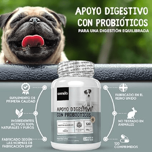 Probióticos, prebióticos e enzimas digestivas para cães 120 comprimidos sabor a frango, - ajuda a digestão e o sistema imunitário - PetDoctors - Loja Online