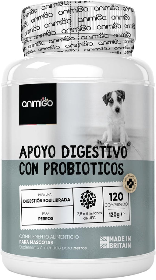 Probióticos, prebióticos e enzimas digestivas para cães 120 comprimidos sabor a frango, - ajuda a digestão e o sistema imunitário - PetDoctors - Loja Online