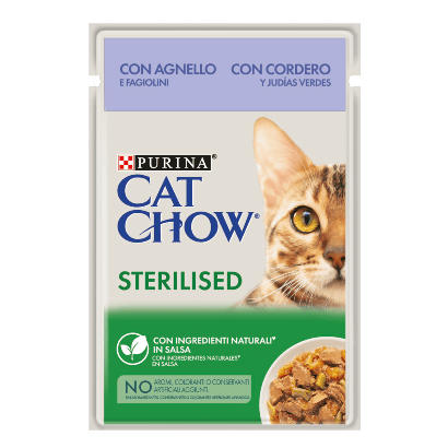 PURINA Cat Chow Adult Sterilized Lamb | Wet (Saqueta) | 26 Saquetas de 85 gramas - PetDoctors - Loja Online