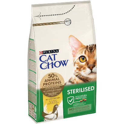 PURINA Cat Chow Sterilised Chicken | 1,5 kg | 3 kg | 15 kg - PetDoctors - Loja Online