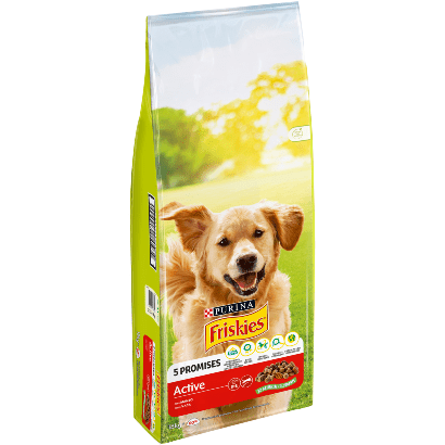 PURINA Friskies Cão Active Adulto | Carnes, Cereais e Verduras | 1,5 kg | 4 kg | 18 kg - PetDoctors - Loja Online