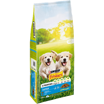 PURINA Friskies Cão Junior | Frango, Leite e Verduras | 1,5 kg | 3 kg | 18 kg - PetDoctors - Loja Online