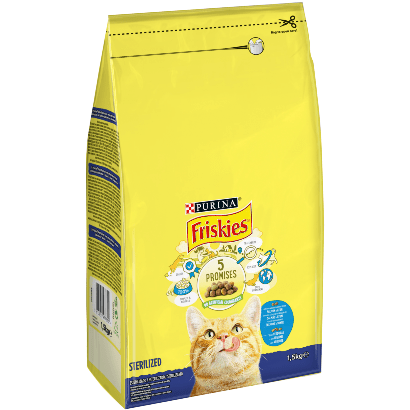 PURINA Friskies Gato Esterilizados | Salmão e Legumes | 1,5 kg - PetDoctors - Loja Online